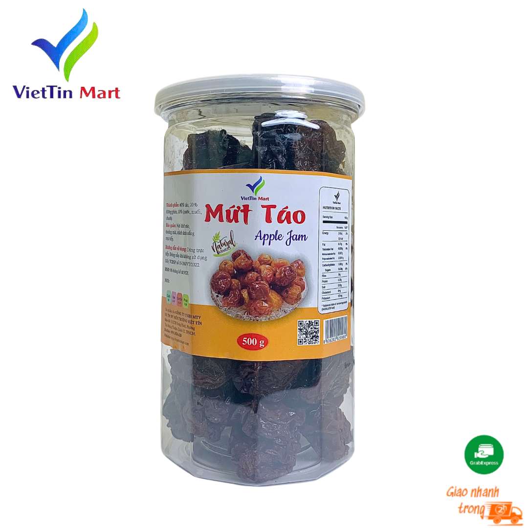 Mứt Táo Sấy Dẻo Ninh Thuận Ít Ngọt 400g VietTin Mart