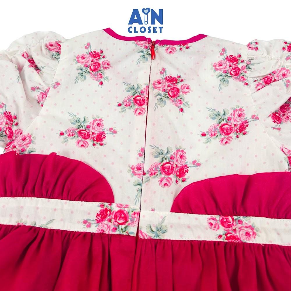 Đầm bé gái họa tiết Đóa Hoa Hồng cotton - AICDBGVXHOAO - AIN Closet