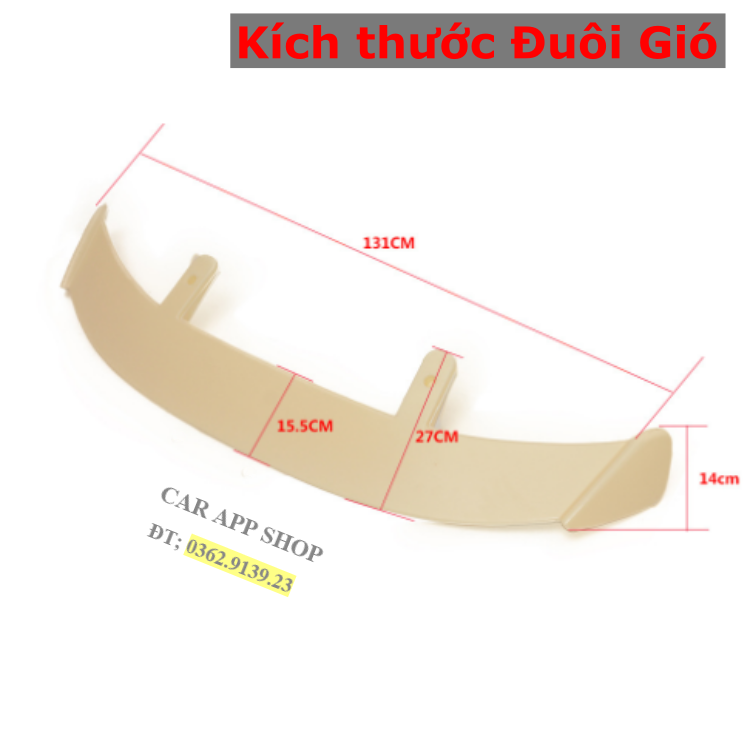 Đuôi Gió Lắp Chung Cho Các Dòng Xe , SUV , Đuôi Cộc , Hatchback. Đuôi Gió Mộc Chưa Sơn