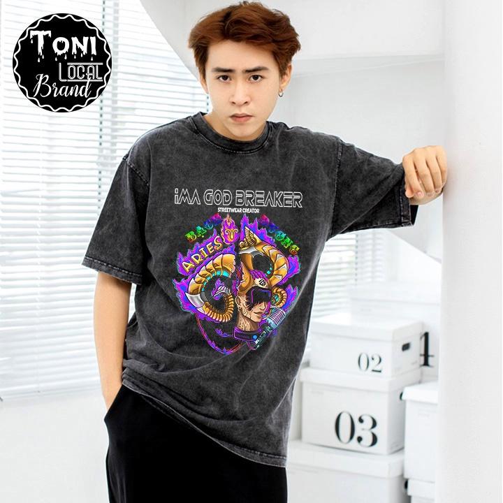 ÁO THUN Tay Lỡ Bạch Dương Local Brand Unisex Cotton 100 Form Rộng Nam Nữ