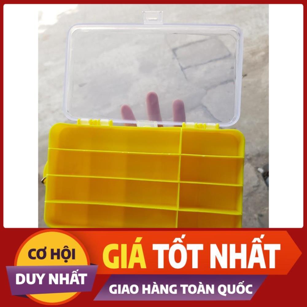 hộp đựng mồi 2 mặt màu vàng nhiều ngăn Shop đồ câu phía bắc