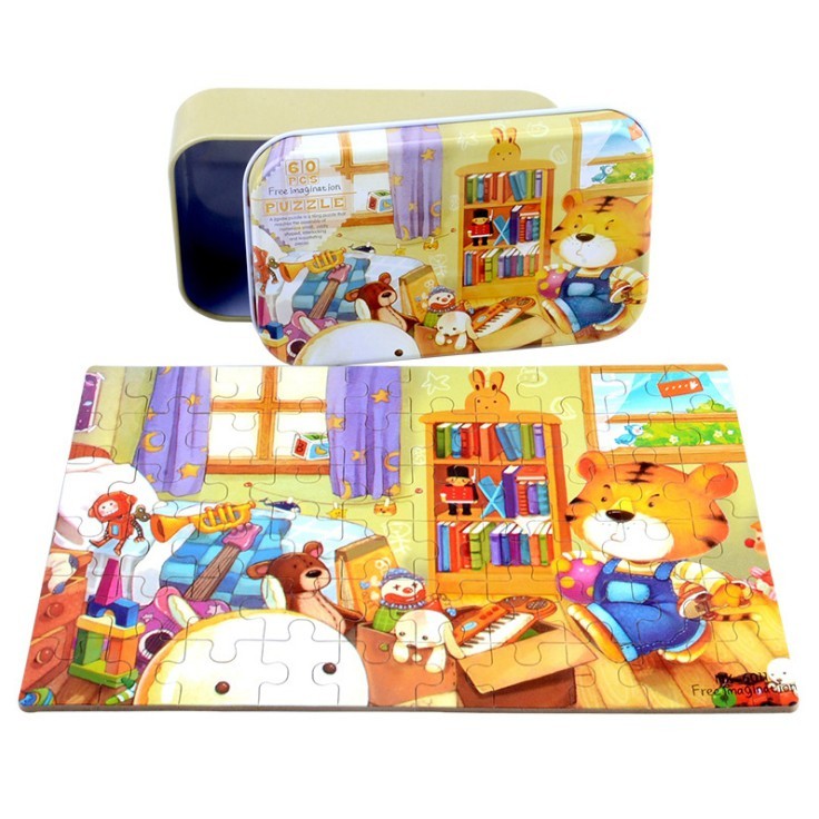 Ghép Hình Puzzle 60 Mảnh Hộp Thiếc