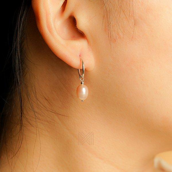 Bông tai Bạc 925 đính Ngọc Trai Minimal Millenne Paris MLER1141