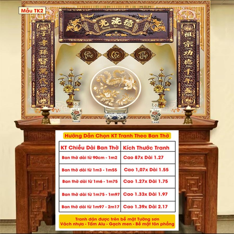 Tranh Lụa Dán Tường Phòng Thờ Cao Cấp – In Sắc Nét – Tặng Keo Dán, Giá Tận Xưởng - Mẫu TK3