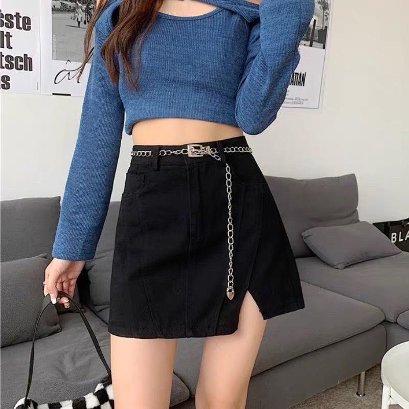 Chân Váy Kaki Kèm Đai Xích Ms 9053