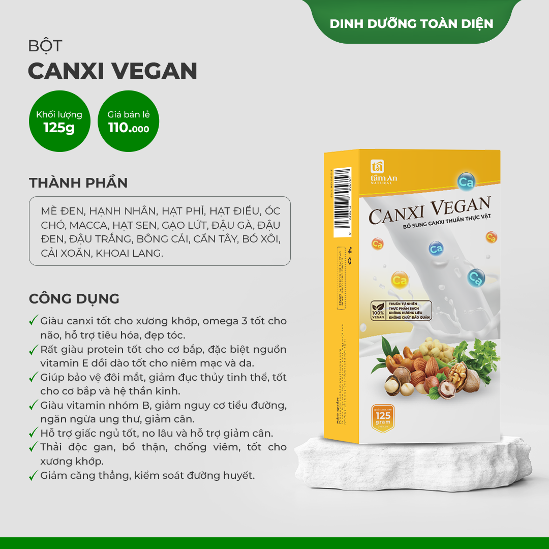 VEGAN PROTEIN - BỘT NGŨ CỐC ĐẬU HẠT RAU CỦ (KHÔNG ĐẬU NÀNH) (5 gói/hộp 125g)
