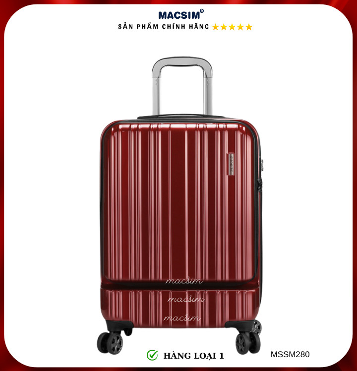 Vali cao cấp Macsim Smooire MSSM280 cỡ 20 inch màu đỏ hàng loại 1