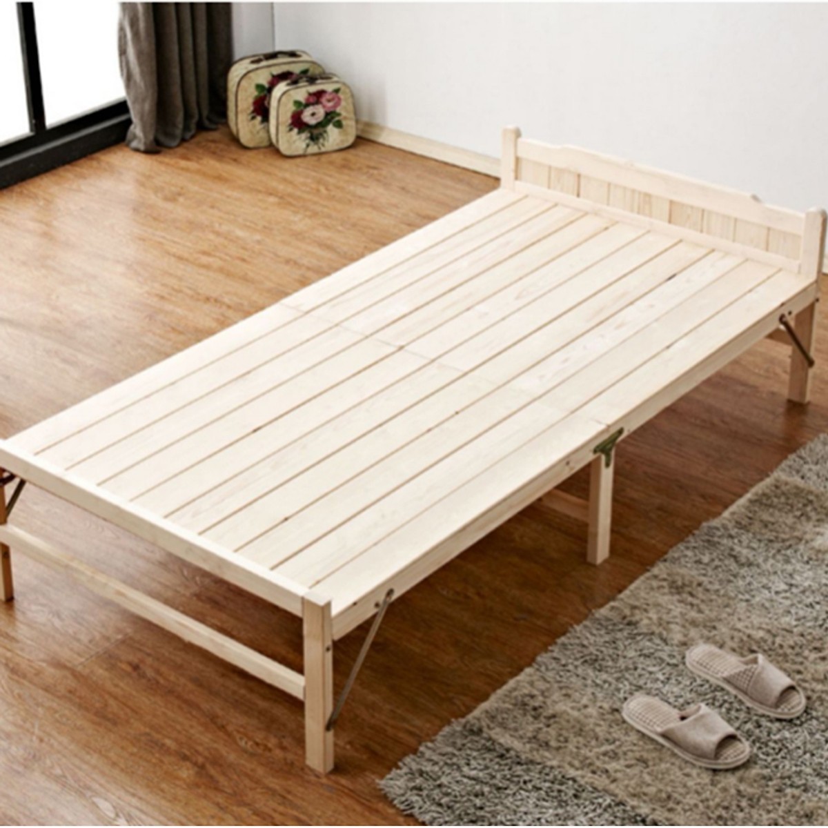 Giường xếp gỗ thông gấp gọn 150cm, 120cm, 100cm, 80cm, 60cm x 195cm - Giường gấp gọn thông minh