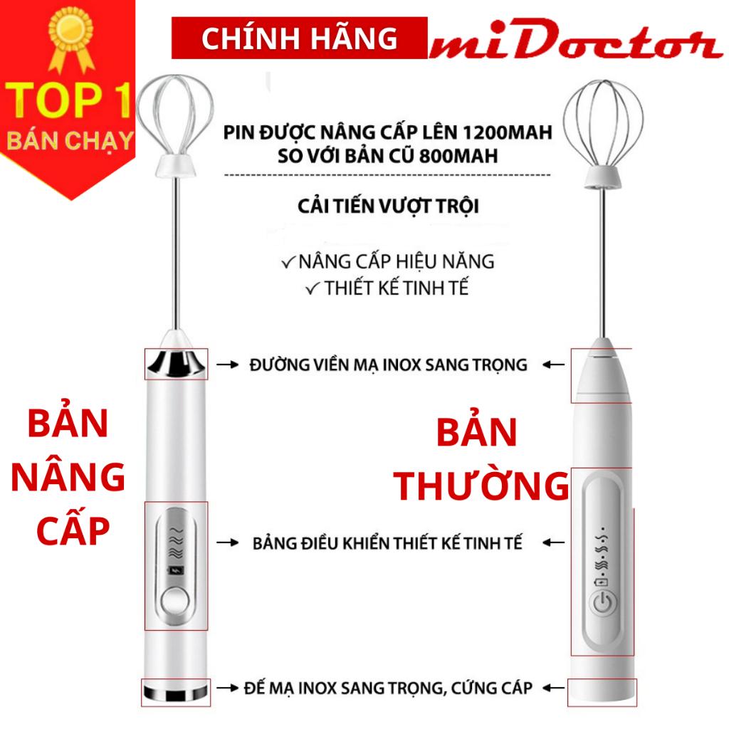 Hình ảnh Máy Đánh Trứng Sữa Tạo Bọt Cafe Cầm Tay Mini Pin Sạc Cao Cấp miDoctor - Hàng Chính Hãng