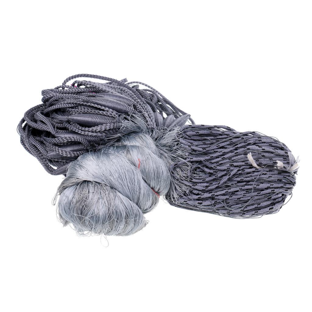 2pcs Nylon Fisherman 4 X 4cm Mesh Hole Fishing Fish Gill Net Gillnet Fishing Net Gray