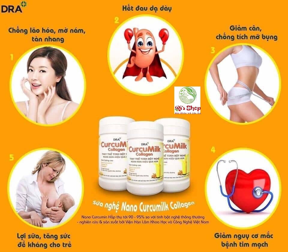 SỮA NGHỆ DRA CURCUMILK COLLAGEN - TĂNG SỨC ĐỀ KHÁNG - ĐẸP DA - ĐẸP DÁNG VÀ ĐẶC BIỆT NGƯỜI TIỂU ĐƯỜNG CÓ THỂ SỬ DỤNG