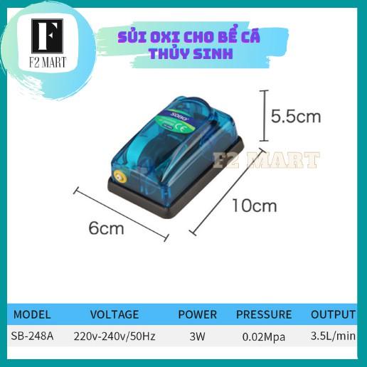 Máy sủi oxy - Sủi oxy bể cá mini 248A nhỏ gọn tiết kiệm điện kèm dây