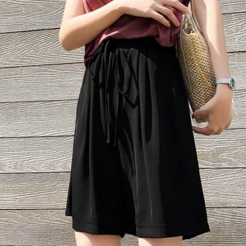 Quần Đùi Thể Thao Nữ Quần Ống Rộng Lưng Cao Quần Lửng Ống Rộng