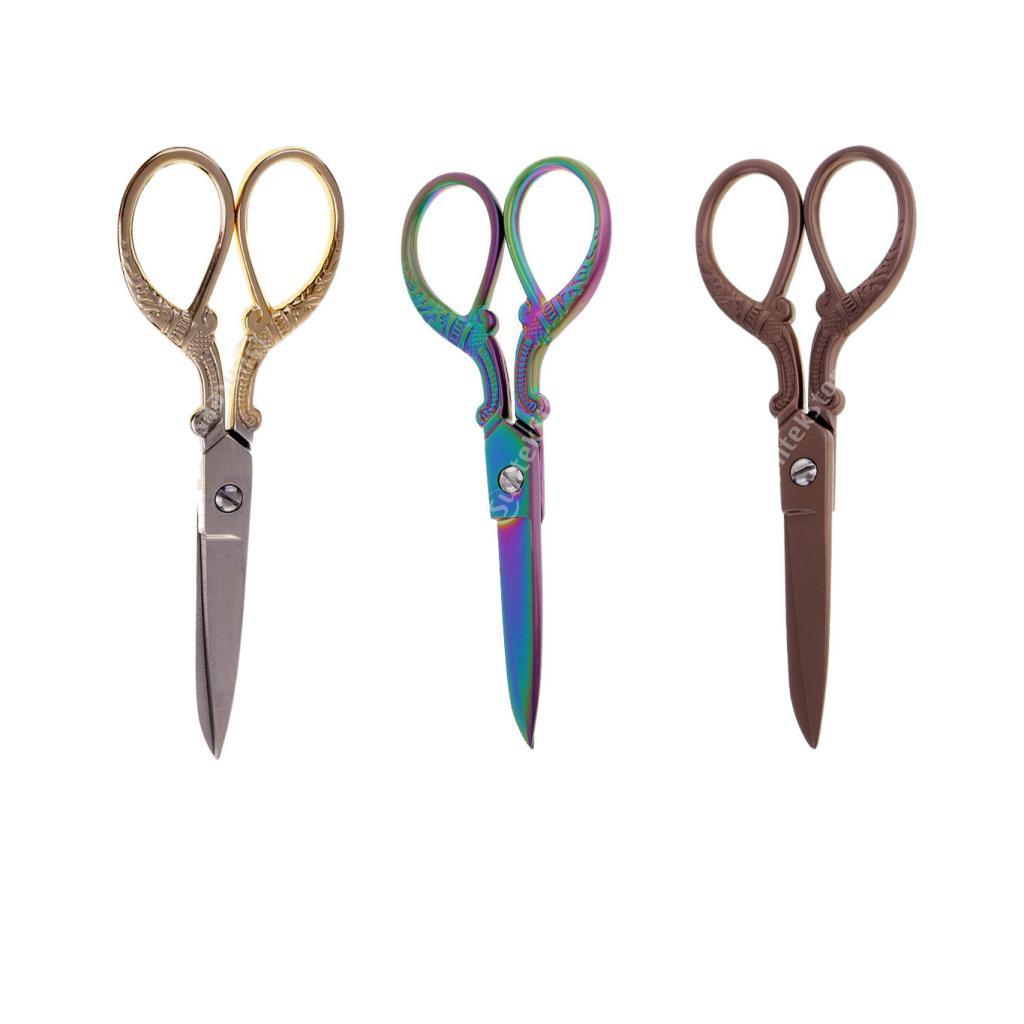 2x Stainless Steel Sewing Scissors, Retro Embroidery Scissors, Thread Scissors,