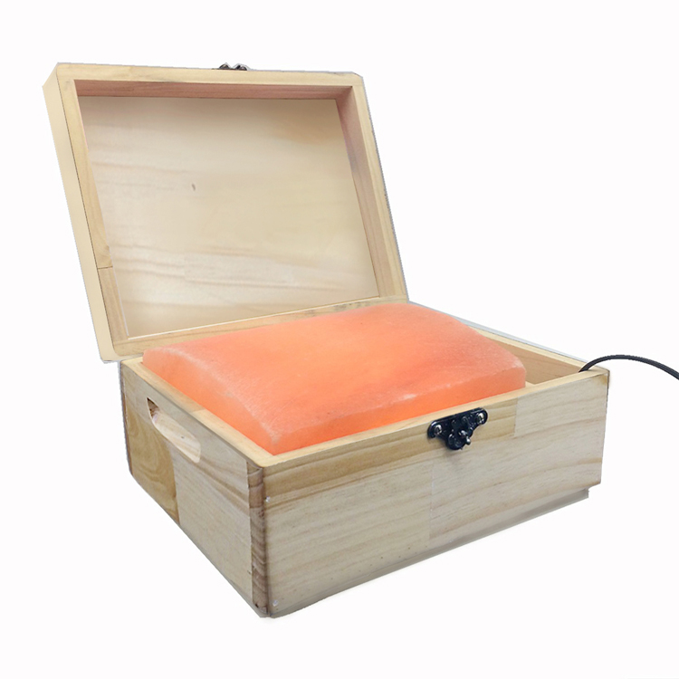 Hộp đèn đá muối Himalaya massage chân mặt cong 20x25x5