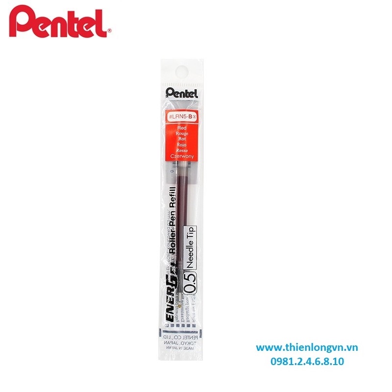 Combo 5 Ruột bút nước energel Pentel LRN5 màu đỏ