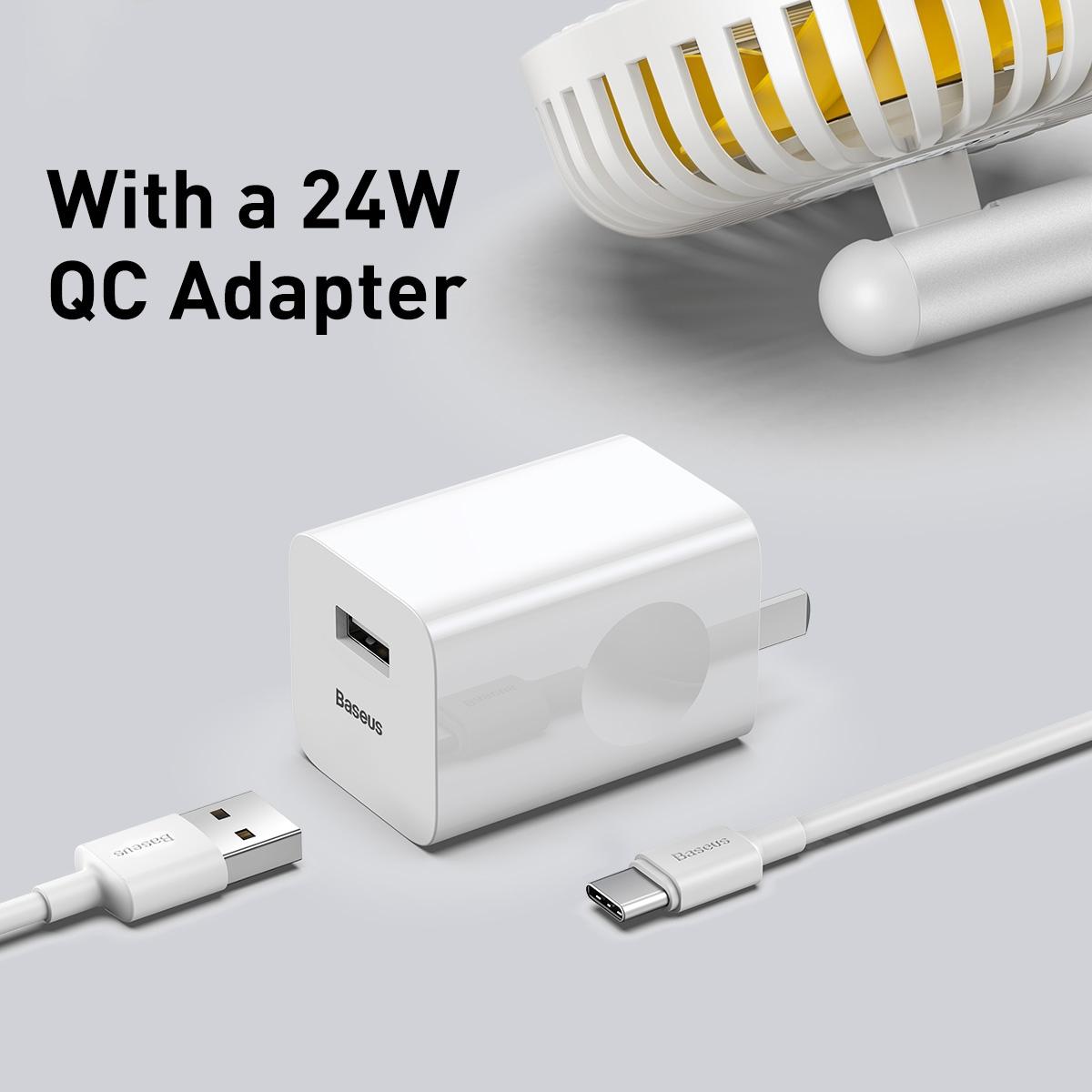Quạt tích điện đảo chiều kiêm sạc không dây Baseus Desk Fan WXYZ-B02- Hàng chính hãng.