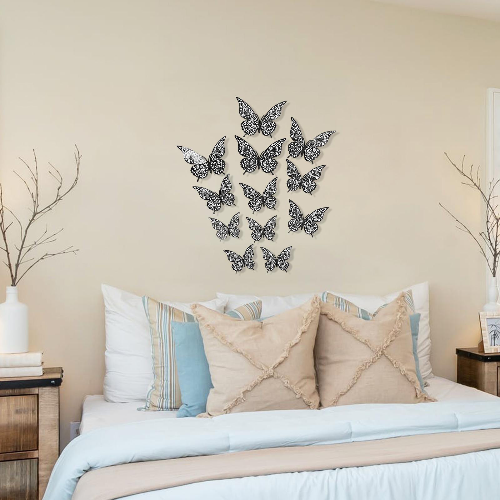 Set 12 Miếng Dán Tường Decal 3D Nhiều Hình Ảnh Nghệ Thuật Có Thể Tháo Rời