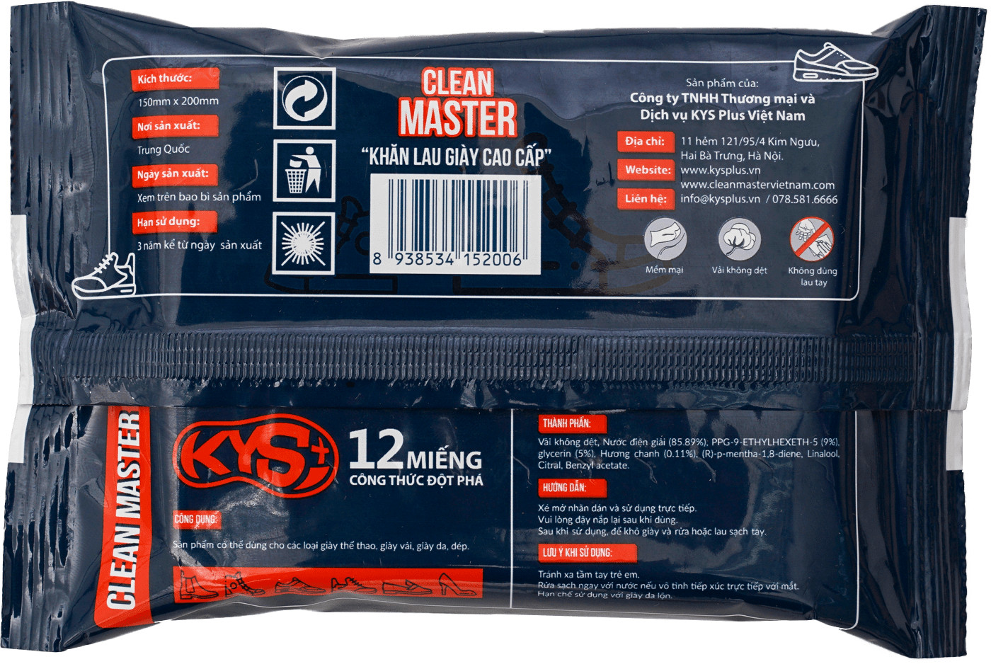 3 Gói Giấy Ướt Lau Giày Sneaker Clean Master + Bộ Dung Dịch Vệ Sinh, Bàn Chải Tẩy Trắng Làm Sạch Cho Dép, Giày Vải, Da