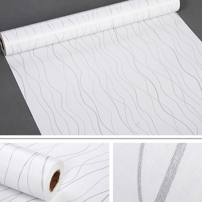 Cuộn 5m Decal Giấy Dán Tường vân trắng ( sợi chỉ xám)  (5m dài x 0.45m rộng)