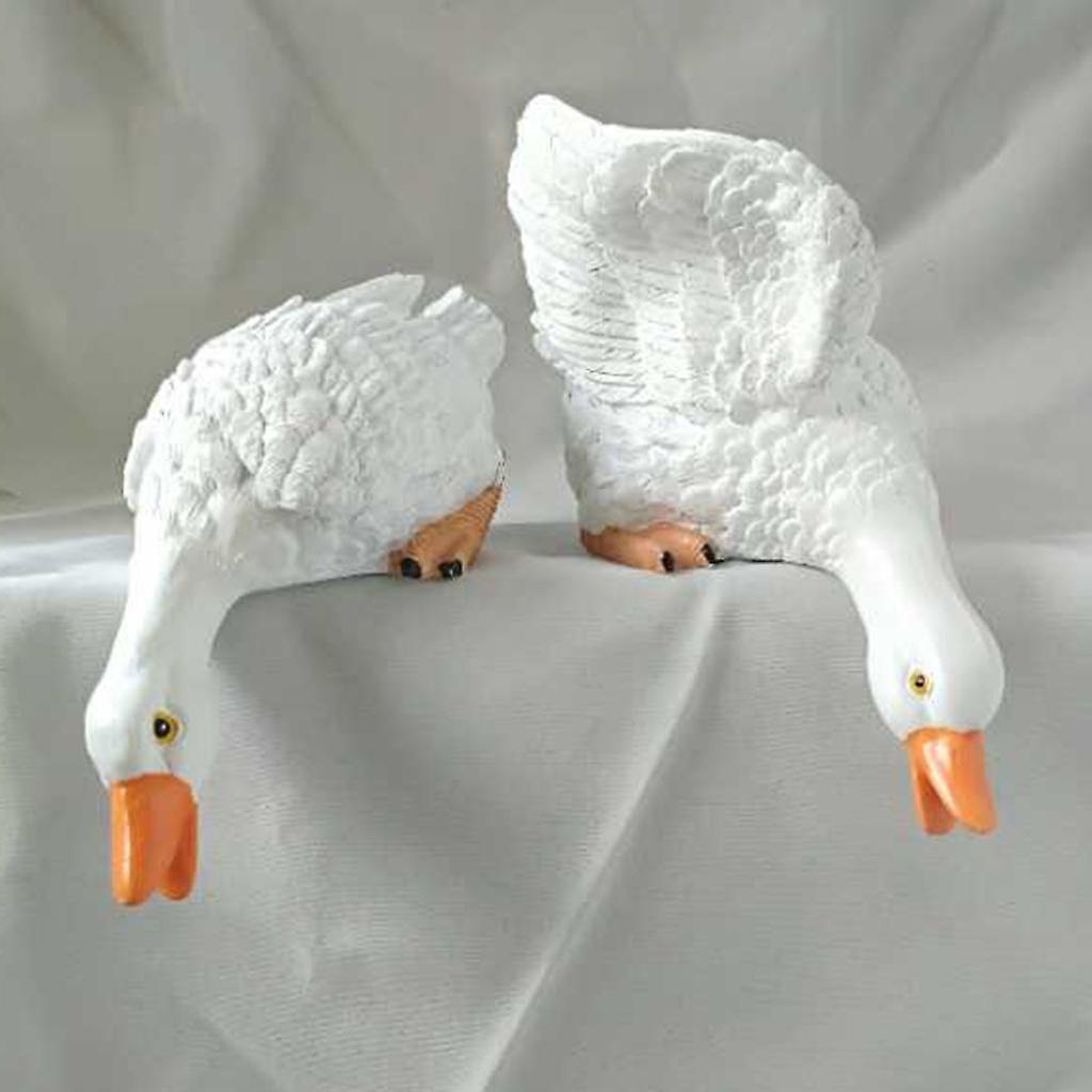 2pcs, handcraft sống động động vật rsein tượng trang trí sân vườn điêu khắc, vịt