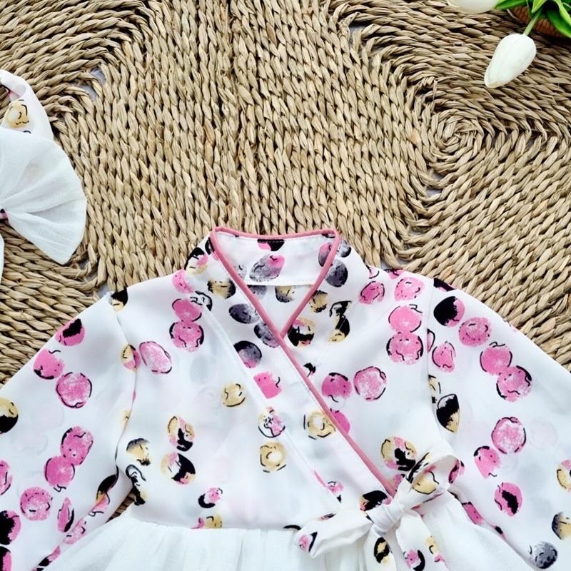 Body Váy Hanbok Ngọc Tím Chất Lụa Mango Cho Bé Gái Sơ Sinh, 6 tháng, 1 tuổi, 2 tuổi [A454