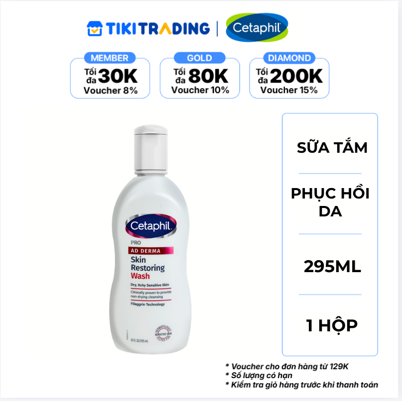 Sữa tắm Phục Hồi Da Cetaphil Pro AD Derma 295ML