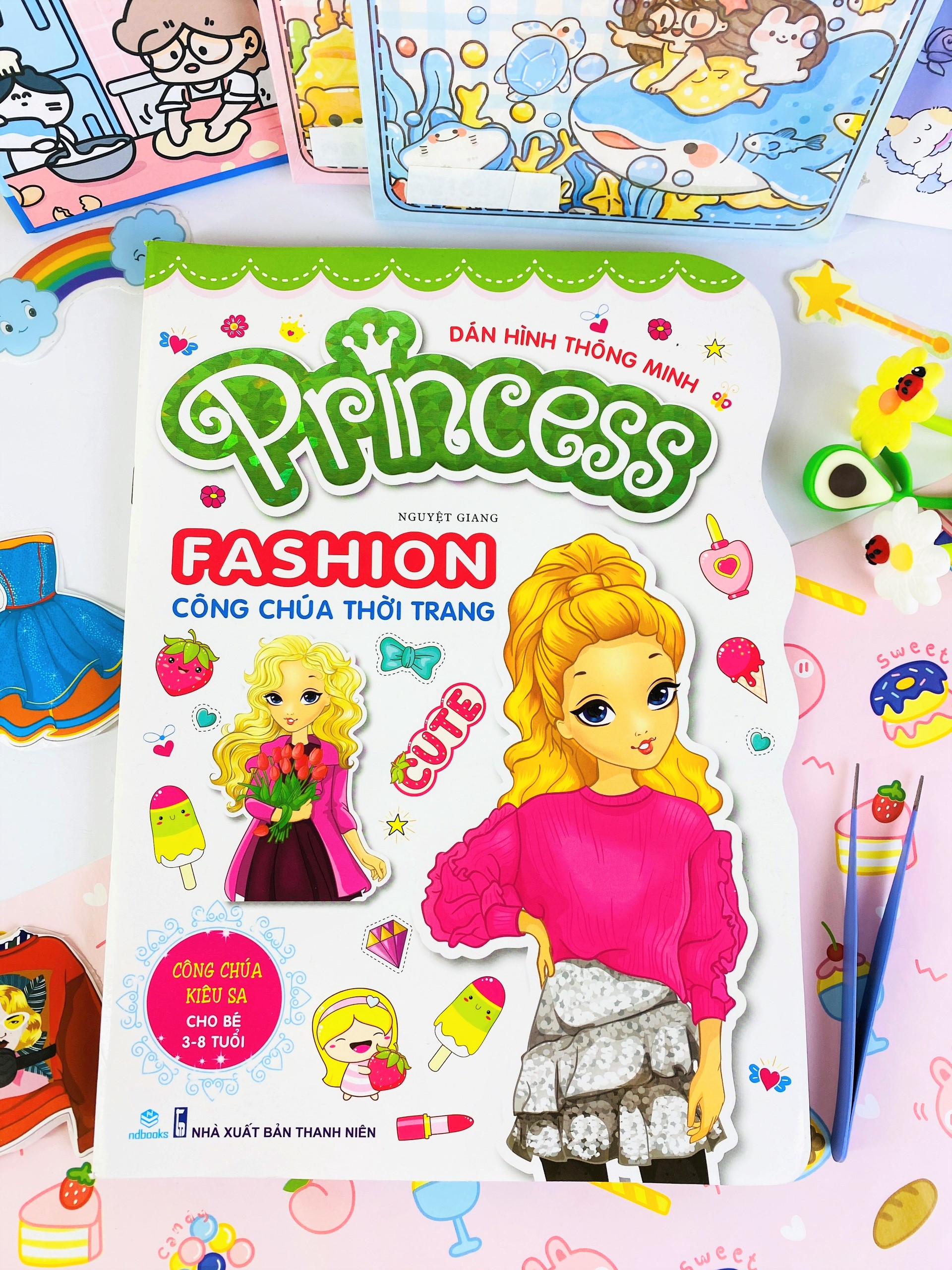 Sách - Combo 6 cuốn dán hình thông minh: Princess Fashion công chúa thời trang (Cho bé 3-8 tuổi) -NDbooks