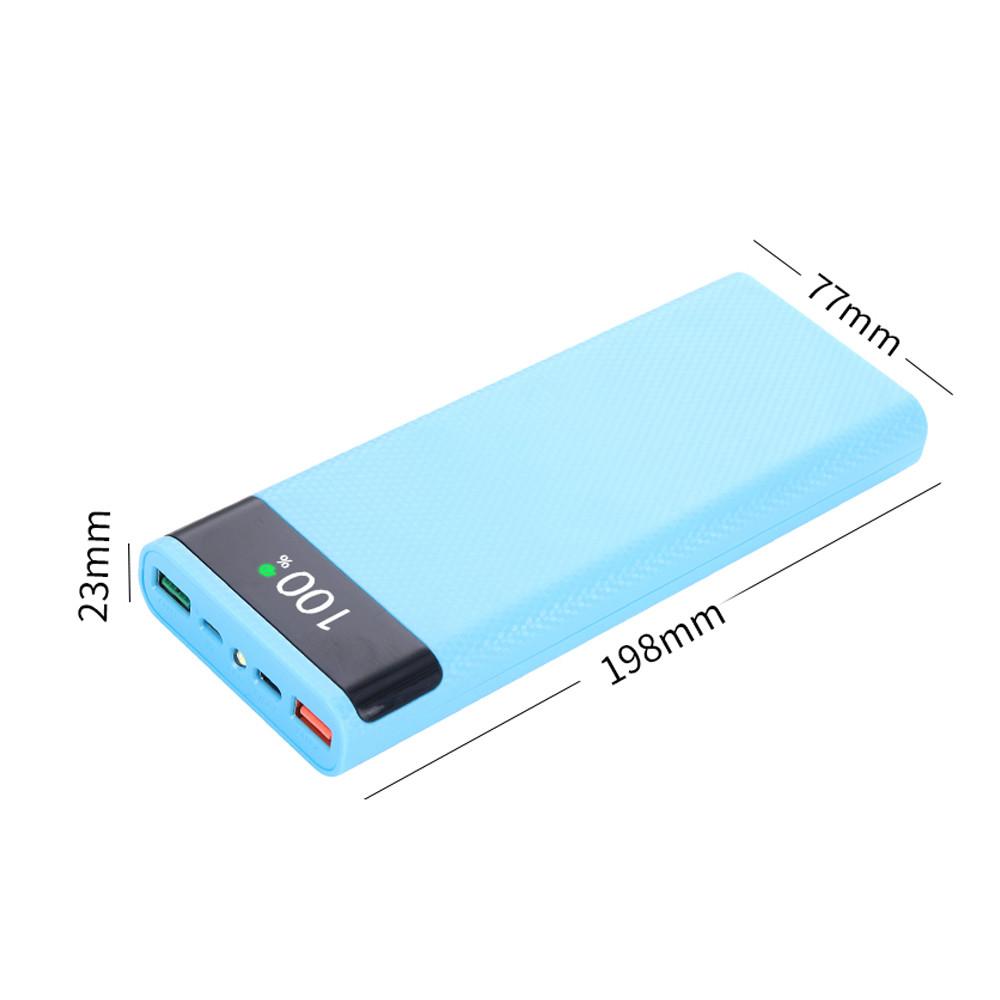 8*18650 Dual USB Power Bank Shell Sạc siêu nhanh Hộp lưu trữ siêu nhỏ DIY Hộp đựng loại C không có pin 9V cho iPhone Xiaomi Màu sắc: Trắng