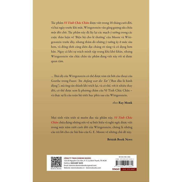 Về Tính Chắc Chắn - Ludwig Wittgenstein - Trần Đình Thắng dịch -