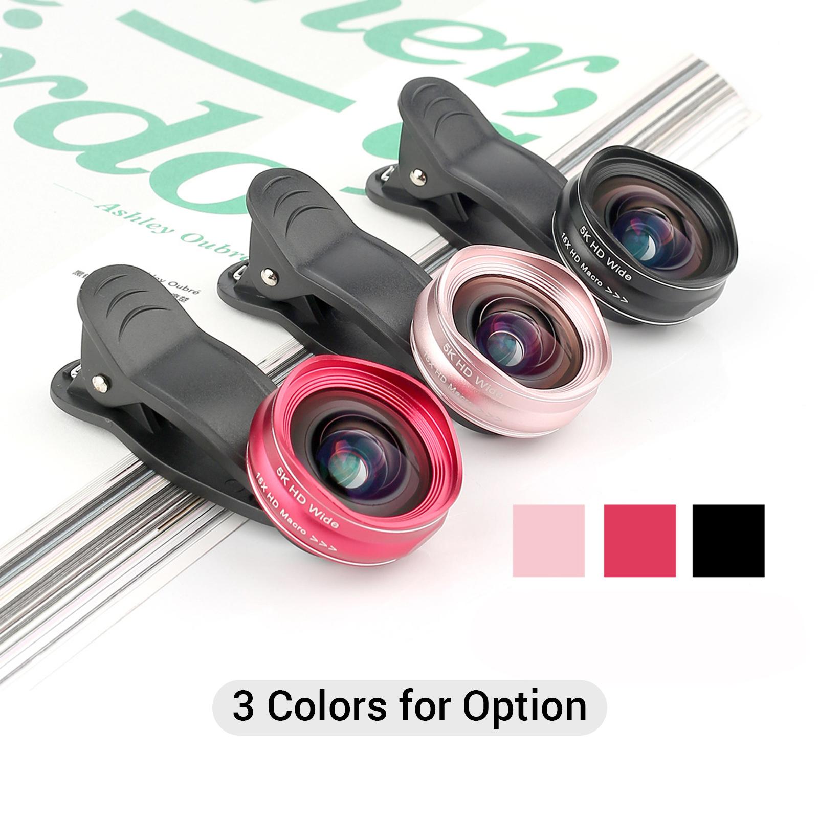 Ống kính máy ảnh điện thoại thông minh 2 trong 1 5K HD 0,45X Góc rộng với Kẹp đa năng Tương thích với iPhone