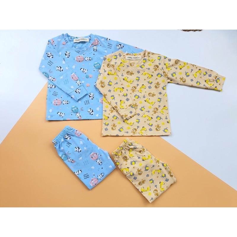 Bộ Minky Mom Dài Tay Cho Bé Trai Bé Gái Chất 100% Cotton Cao Cấp Mềm Mịn Co Giãn Thấm Hút Mồ Hôi Tốt