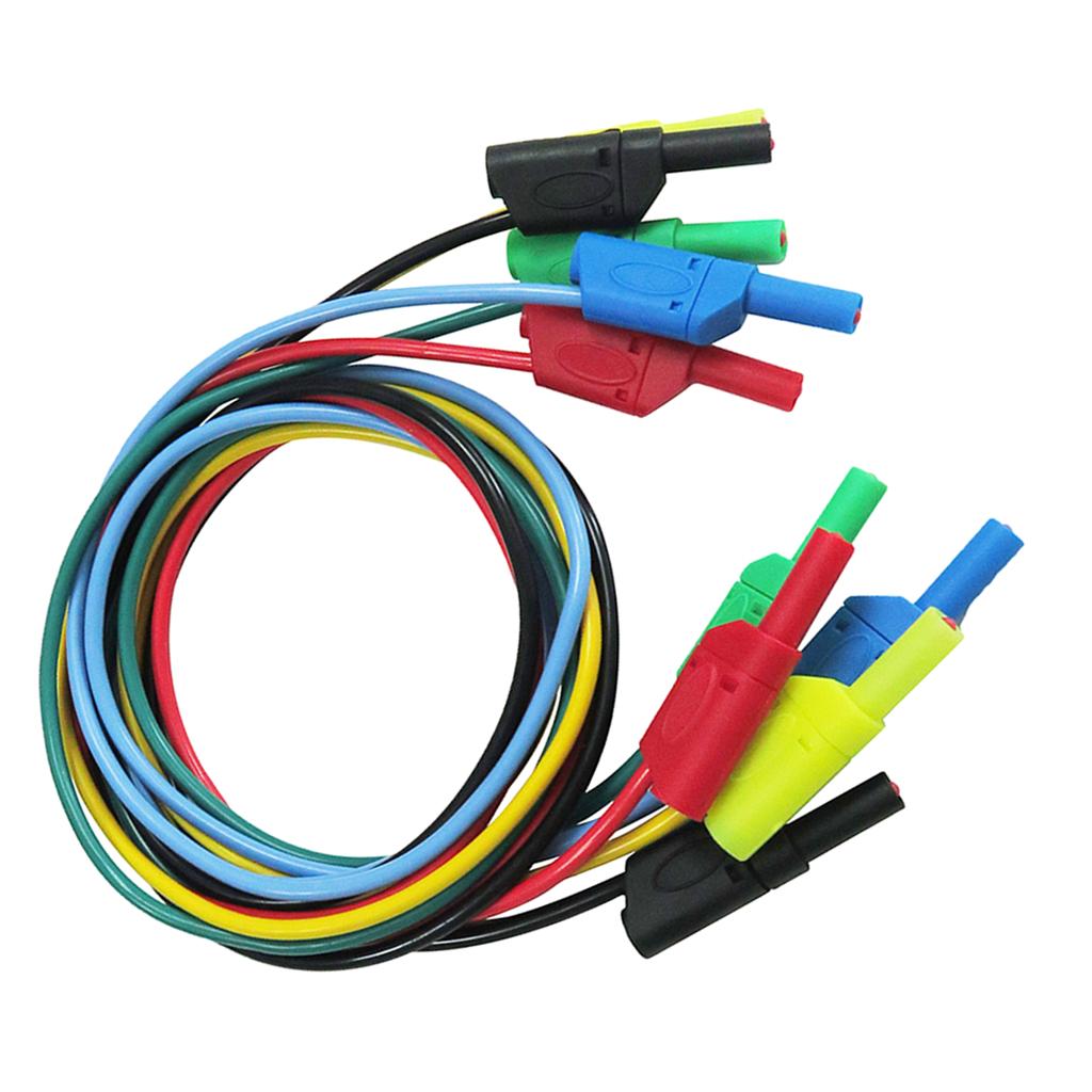 5pcs 4mm Banana to Banana Plug Silicone 1M Test Cable for Multimeter
