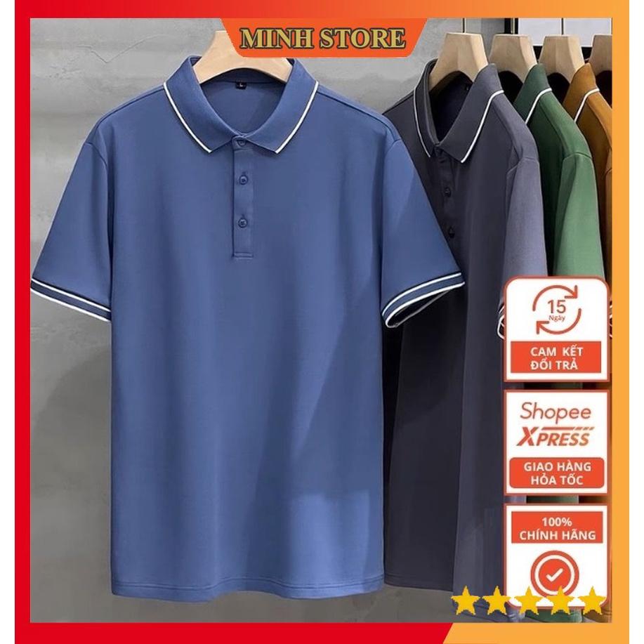 Áo Polo thun Nam ngắn tay có cổ cao cấp, Áo thun nam trơn chất cotton Form dáng cực đẹp AT01 - MINHSTORE66