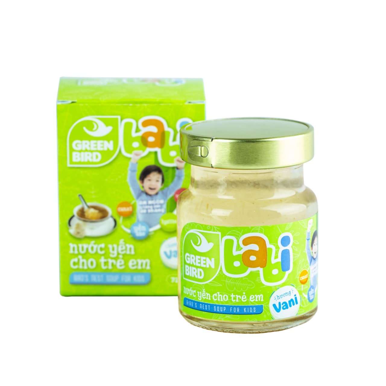 Combo 5 hũ Nước Yến Cho Trẻ Em Green Bird Babi - GREEN BIRD - Hương Vani - (72g)