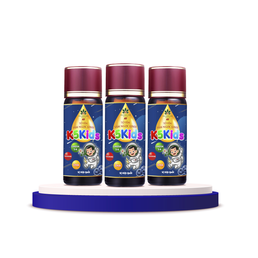 Tổ Yến Sâm Ngọc Linh K5 Kids Tăng Miễn Dịch Tốt Cho Tiêu Hóa Của Trẻ Vị Việt Quốc Chai Lẻ 50ml