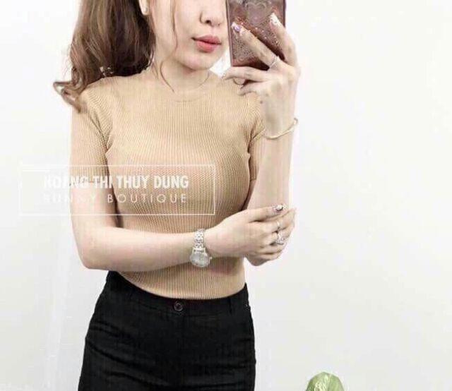 ÁO THUN GÂN TAY NGĂN LÊN FORM ÔM ĐẸP