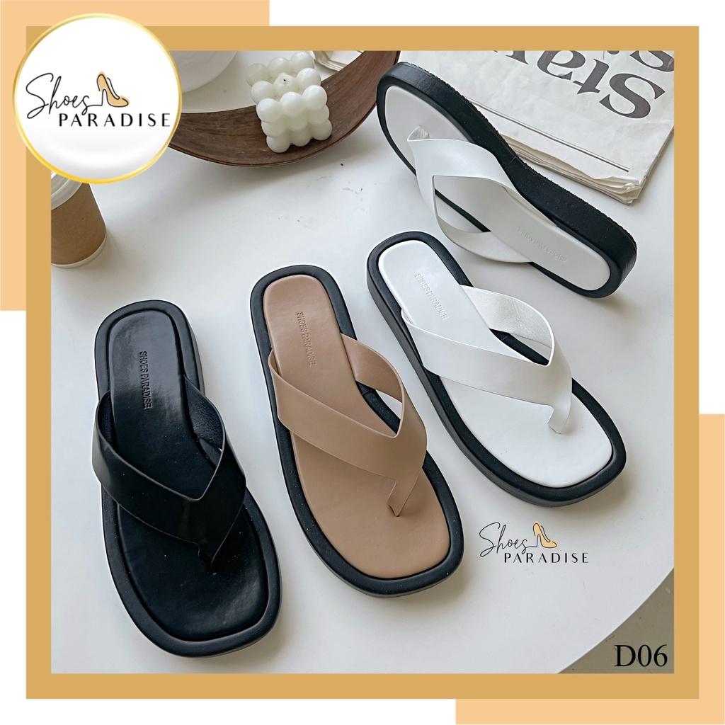 Dép nữ kẹp cute đẹp thời trang kiểu đế cao SHOES PARADISE D06