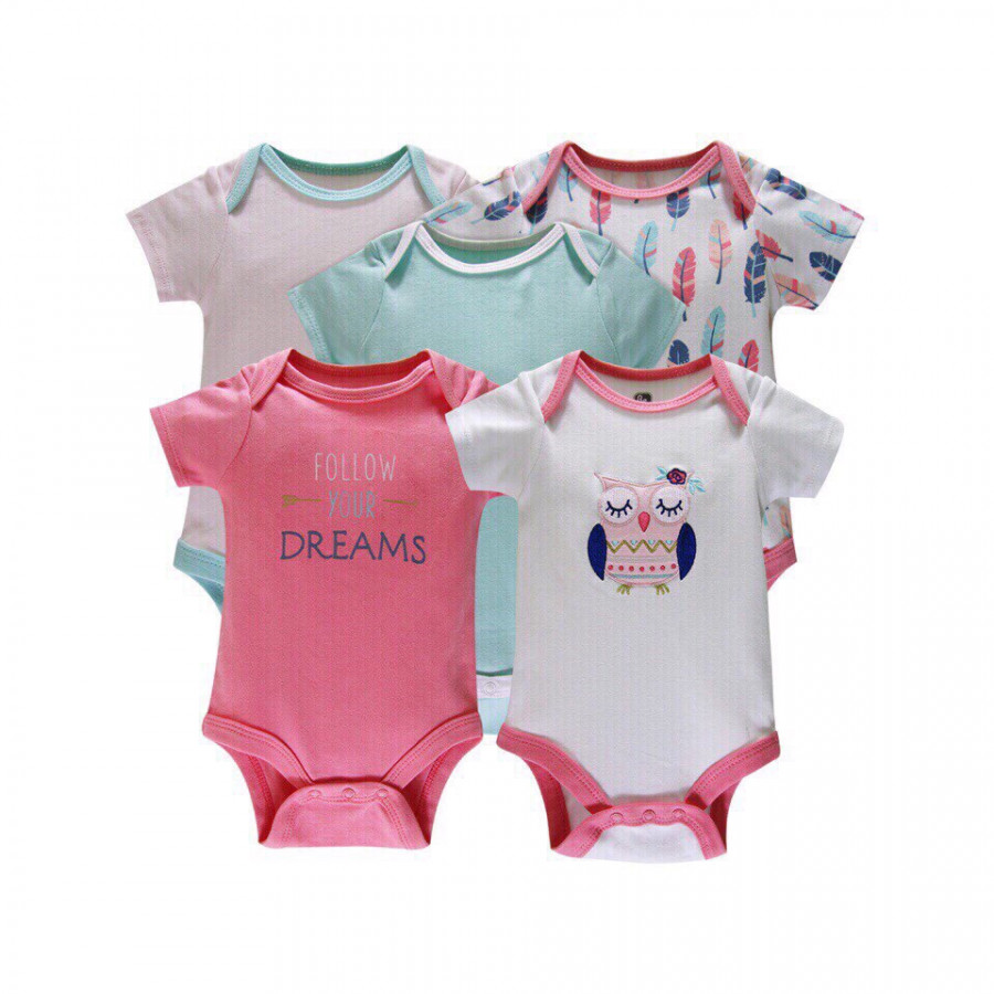 Set 5 Bodysuit cộc tay dễ thương cho bé gái ( Mẫu Dream giống hình)