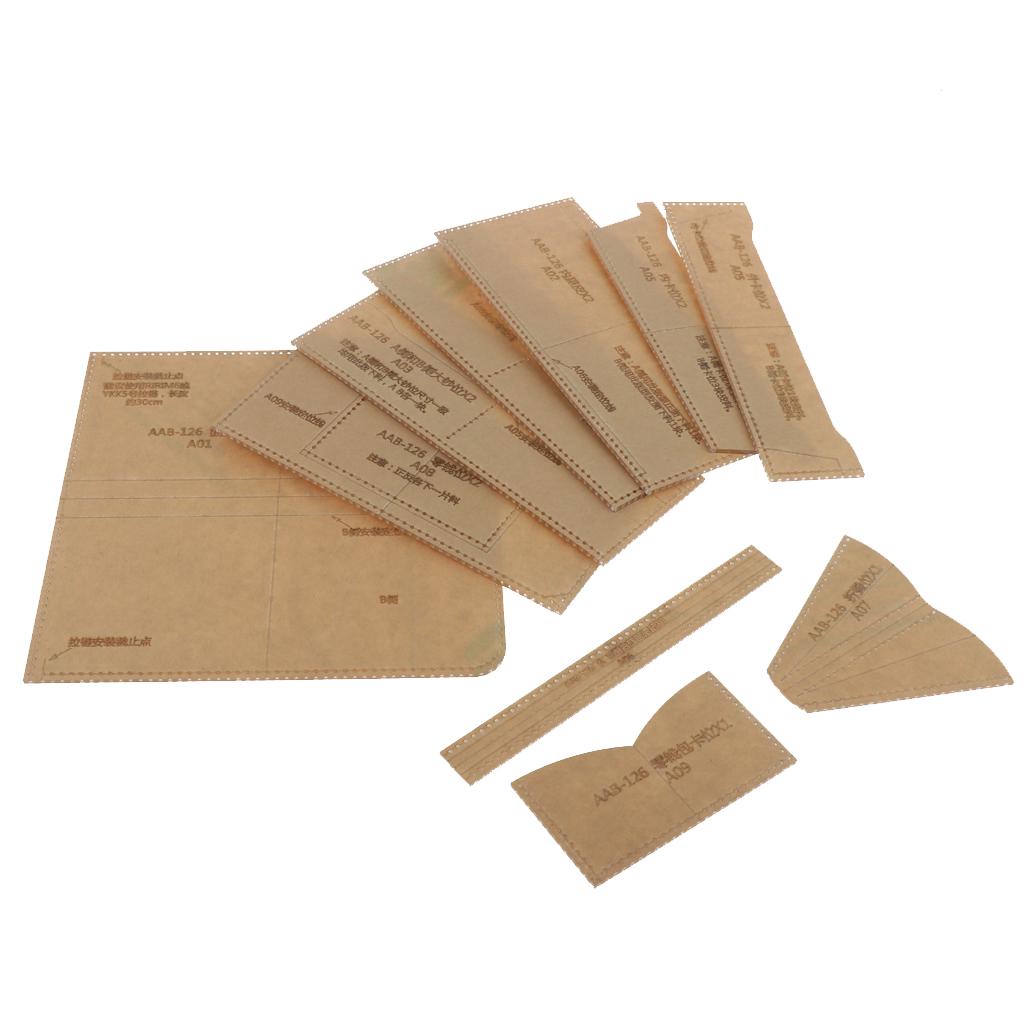 10 Pieces Acrylic Billfold Stencil Template Set for Women Men Unisex, Wallet