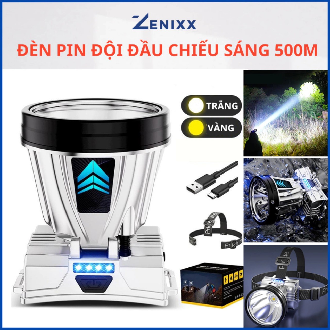 Sáng Mạnh và Pin Khỏe: Đèn Pin Đội Đầu Siêu Sáng Loại Tốt với Khả Năng Sạc Lại Điện Thoại