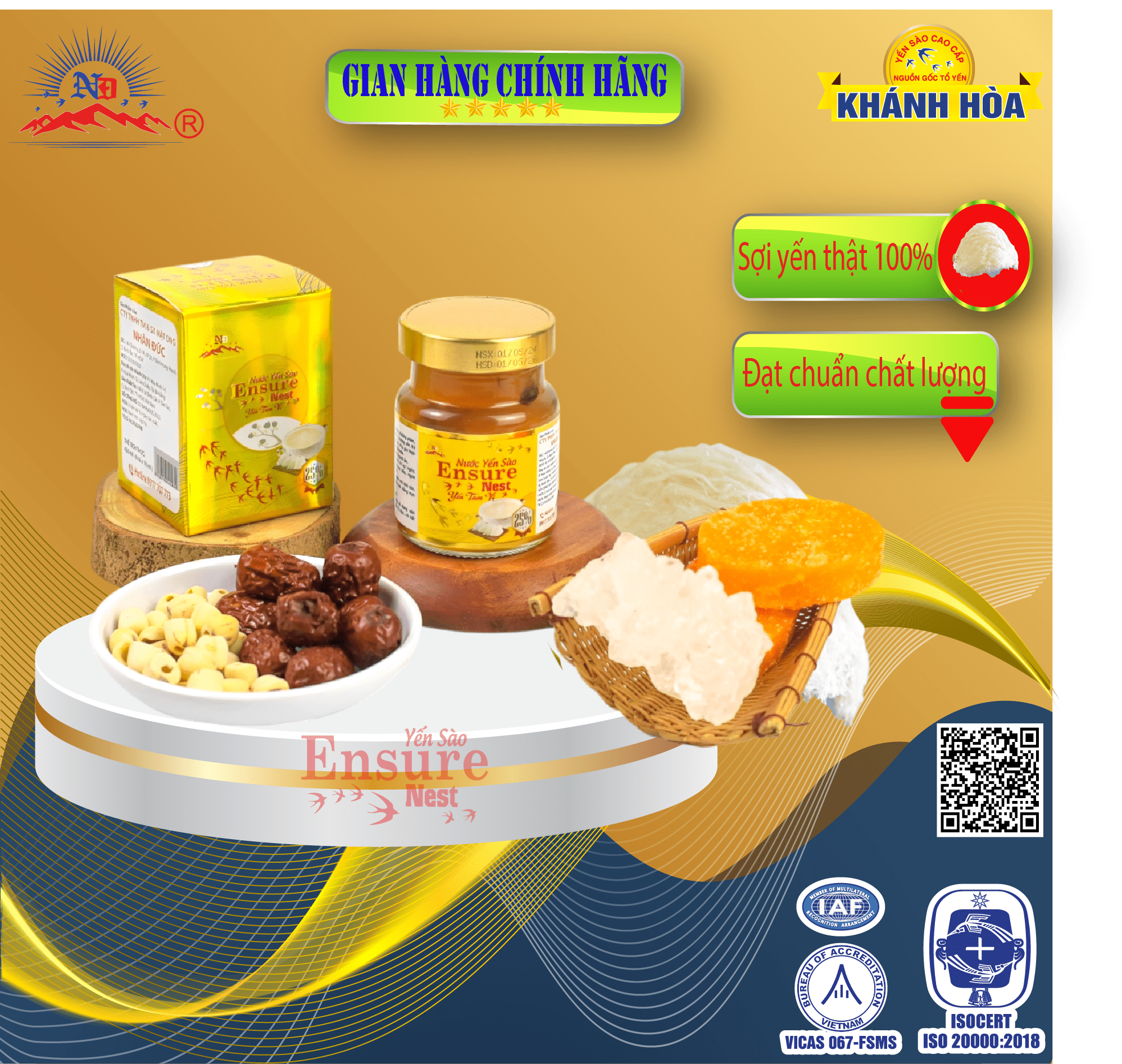 Yến tam vị Ensure Nest 350mg Yến Nguồn gốc yến Khánh Hoà 70ml