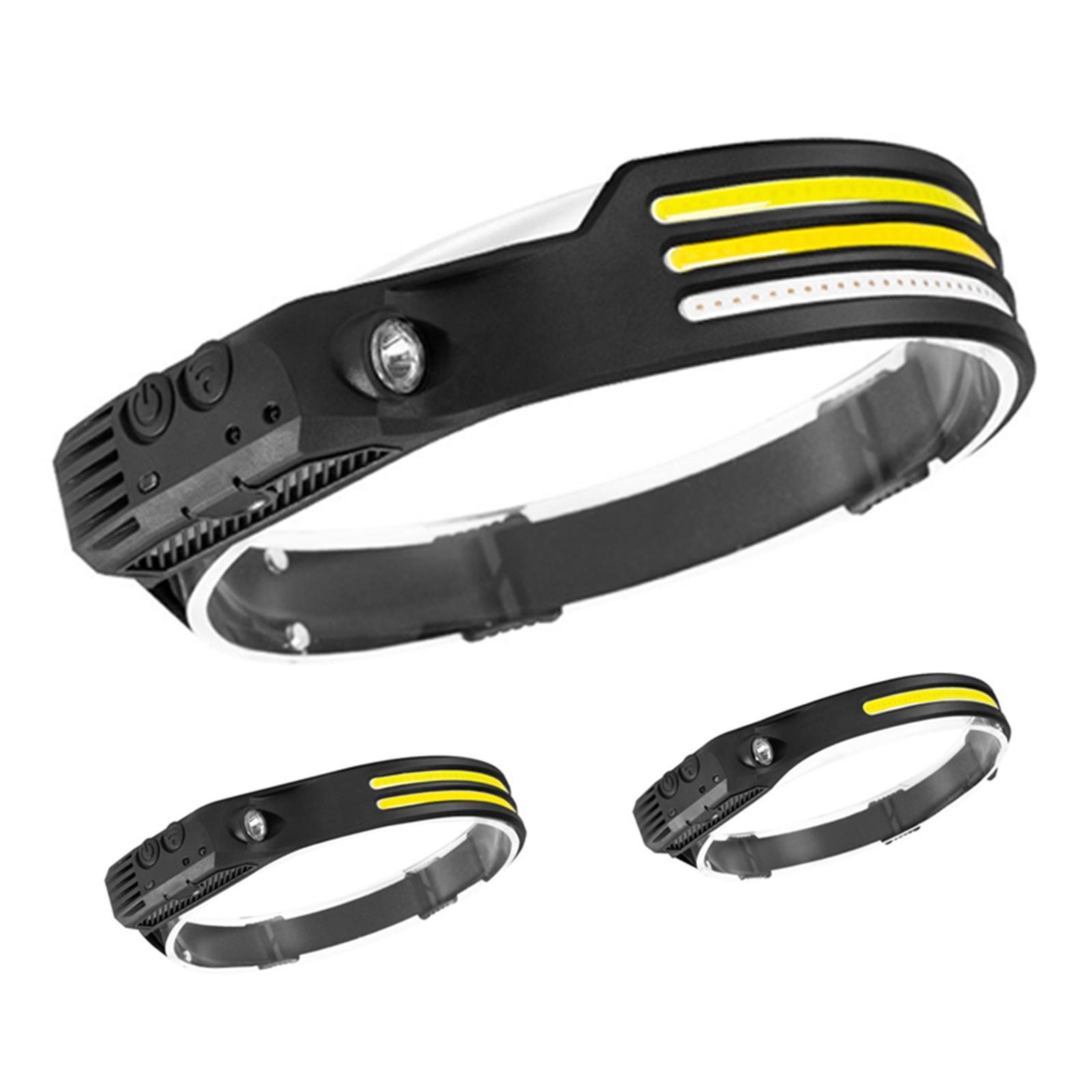 Waterproof LED Headlamp Broadbeam USB Flashlight for Running Jogging Climbing Emergency