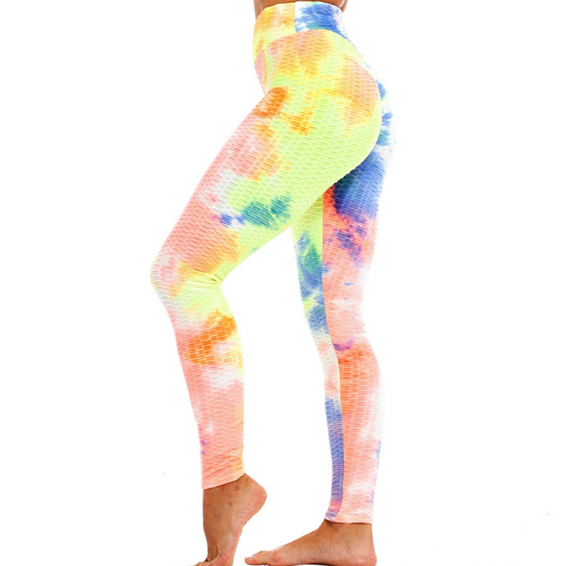 Thời Trang Mới Mực Dạ Nỉ Quần Áo Nhuộm Bong Bóng Quần Ôm Vòng Mông Tập Thể Dục Yoga Quần Miễn Phí Vận Chuyển