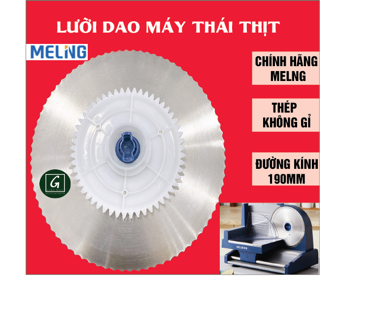 Lưỡi dao máy thái thịt đông lạnh, máy thái thịt, thép không gỉ, đường kính 190mm