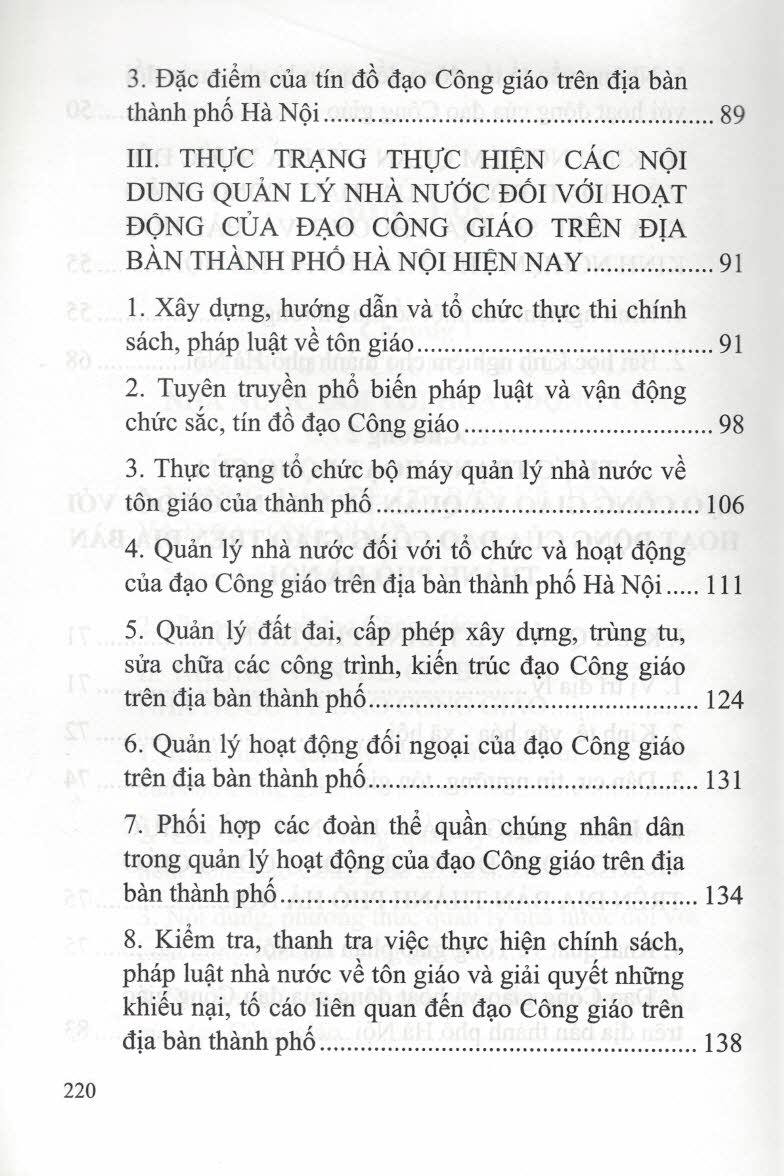 Quản Lý Nhà Nước Đối Với Hoạt Động Của Đạo Công Giáo Trên Địa Bàn Thành Phố Hà Nội - Một Số Vấn Đề Lý Luận Và Thực Tiễn