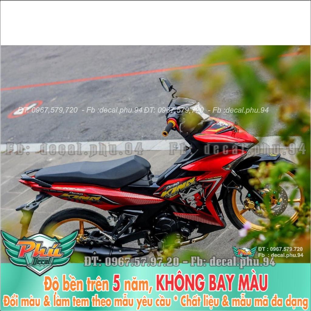 Tem rời Exciter 150 King Drag đỏ đen