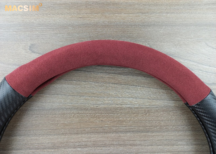 Bọc vô lăng cao cấp Macsim mã 8771 màu đỏ đô + cacbon