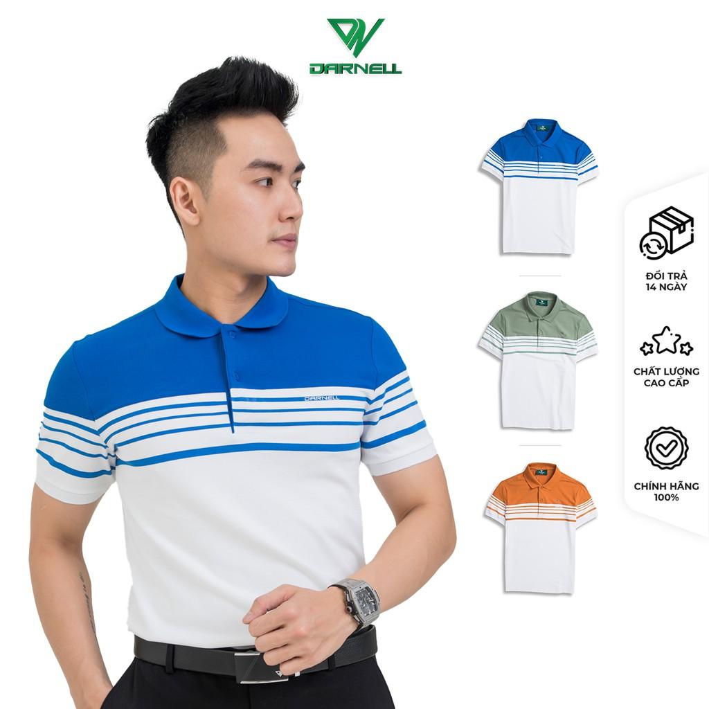 Áo thun polo nam cao cấp phối màu chất cotton mềm mịn thấm hút mồ hôi chính hãng DARNELL DN13-D3