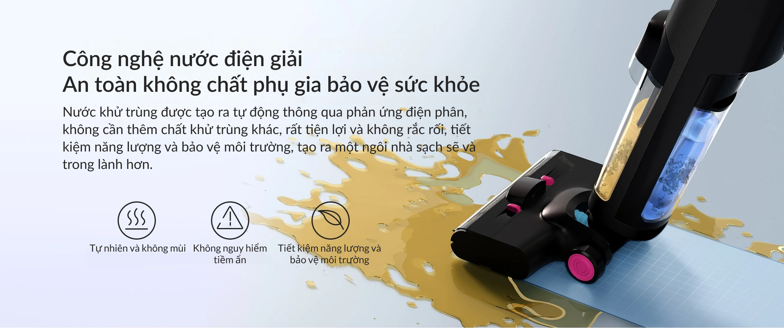 Máy hút bụi lau nhà Lydsto W1 lực hút 17000Pa thông minh tiện lợi - Hàng chính hãng